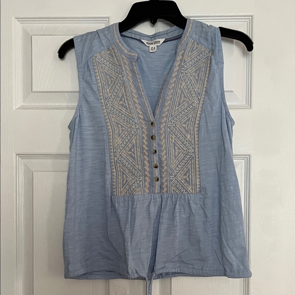 Light Blue Embroidered Sleeveless Camisole by Maurices